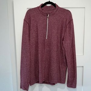 Lululemon Midweight Half-zip sweater, XL, light red